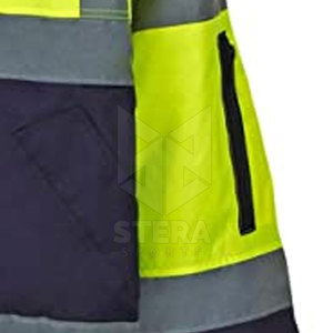 Veste de travail haute visibilité personnalisable pour hommes, en polyester, séchage rapide, respirante, imperméable, avec réflecteur, pour la vente en ligne - Product Image 6