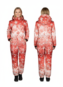 Combinaison de ski matelassée à motif de neige pour femme avec capuche, col montant, combinaison de neige d'hiver, vêtements d'extérieur, combinaisons de ski sur mesure - Product Image 6