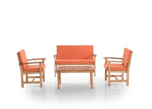 Ensemble de meubles de jardin Kugu Oylat en bois fabriqué en Turquie, 4 pièces, structure en bois moderne, démontable, pour hôtel - Product Image 2