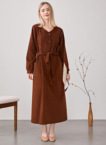 ชุดเดรสผ้าฝ้ายและผ้าลินินของผู้หญิงชุดเดรสลำลองแขนยาวคอกลมทรงหลวมขนาดใหญ่พิเศษสำหรับฤดูใบไม้ผลิ2025ฤดูร้อน - Product Image 2