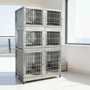 Terlaris dalam ruangan Universal baja antikarat kecil ukuran sedang rumah anjing kucing Multi lapisan kandang asrama logam antilembap mudah - Product Image 1