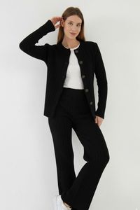 ชุดเซ็ตไหมพรม 2 ชิ้นสำหรับผู้หญิง เสื้อคลุมเนื้อนุ่มหรูหราและกางเกงขายาวทรงกว้าง ชุดลำลองสำหรับพักผ่อน ชุดวอร์มสำหรับผู้หญิง - Product Image 2