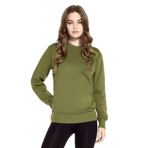 Customized Green 100% Cotton Casual <b>Pullover</b> <b>Men</b> Women Long Sleeve Sweatshirts - Product Image 3