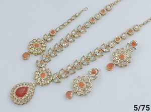 Indian Jewelry Traditional &Fashionable Gold Plated &<b>Long</b> Necklace With <b>Earring</b> and Maagtika Combo Necklace Set <b>for</b> <b>Women</b> - Product Image 3