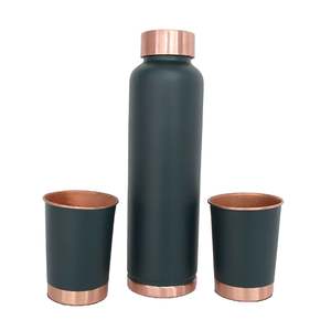 Pure Copper Water <b>Bottle</b> Two Glasses (Tumblers) 800ml/900ml/Vacuum <b>Flask</b> Travel Stainless Steel Product for Convenient Storage - Product Image 1
