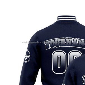 Chaqueta universitaria de lana personalizada para calle urbana, transpirable, a prueba de viento, con cuello levantado y logotipo en negrita con bordado frontal, verano, 2017 - Product Image 3