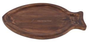 Plateau de service ovale en bois de manguier naturel, design nouveau, artisanal, poli, style américain, pour la cuisine, les fêtes, modèle IHA IHAT303 - Product Image 4