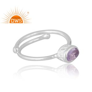 Vente chaude 925 Sterling Silver Natural Pink Amethyst Gemstone Ring Fabricant de bijoux personnalisés - Product Image 4