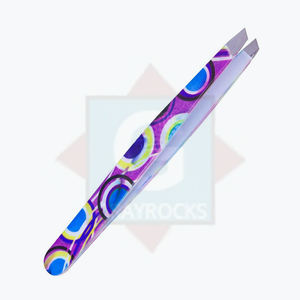 Pince à épiler à sourcils en acier inoxydable de marque privée de volume avec logo personnalisé - Product Image 2