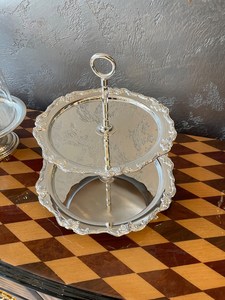 2 <b>Tier</b> Gold Polished Metal Brass <b>Cake</b> <b>Stand</b> Hot Selling Round Shape Metal Restaurant and Hotel Ware Metal Dessert <b>Stand</b> - Product Image 4