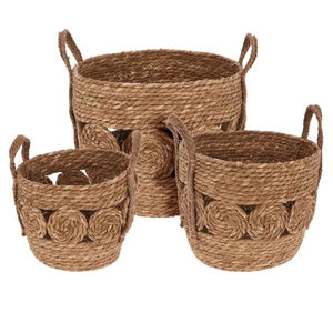 Meilleure collection de jacinthe d'eau organisateur de stockage panier de rangement durable tissé à la main autres décorations pour la maison - Product Image 1