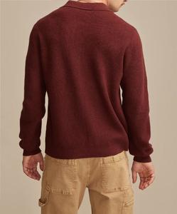 Automne hiver chaud haute qualité hommes pull à manches longues 100% coton col rond sweats avec col à capuche haut décontracté porte - Product Image 6