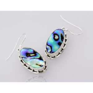 Pendientes ovalados finos de abulón - Product Image 2