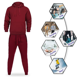 Wholesale Custom Men's Tracksuit Plus Size Applique Embroidery Pullover <b>Hoodie</b> and Sweatpants Sets for Men - Product Image 2