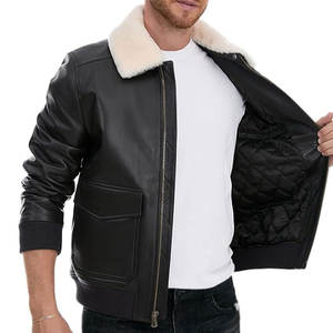 High Street Style Men Regular Fit Chaquetas de cuero/Chaquetas de cuero de moda y elegantes para hombres a la venta - Product Image 4
