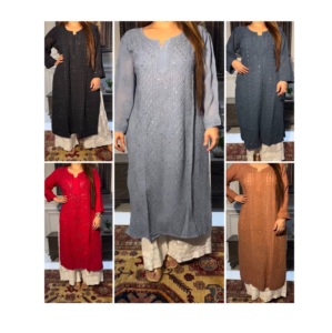 ชุด Kurta plazzo พิเศษสำหรับผู้หญิงสำหรับฤดูร้อนแบบดั้งเดิมพร้อมลายปักและฟอยด์ด้ายทำจากฟอยล์สไตล์ชนเผ่าสวมใส่สบายและทันสมัย - Product Image 2