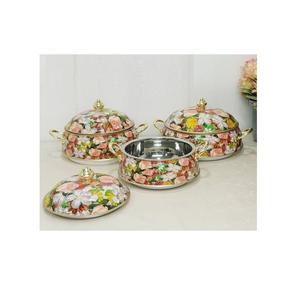 Casserole Vaisselle en gros Hot Pot en acier inoxydable avec travail de peinture à la main Pot de serveur de nourriture à bas prix - Product Image 1