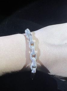 VVS1 Moissanite sólido 925 plata esterlina lujo Hip Hop enlace cubano Iced joyería diamante probador moda encanto pulseras - Product Image 3