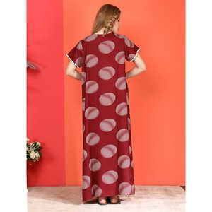 Camisón Evolve Alpine Casual de Longitud Completa con Bolsillo Lateral, Bordado en el Escote, Tejido Suave, Cierre Elástico en la Cintura, Estilo Adorable - Product Image 2