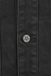 OEM/ODM conception personnalisée veste en jean unisexe à la mode noir qualité supérieure poches poitrine bouton peau de mouton cuir matelassé - Product Image 3