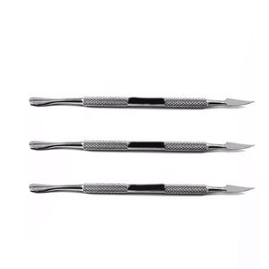 Salon Use Stainless Steel Dual End <b>Cuticle</b> <b>Pusher</b> Professional Manicure <b>Nail</b> Tool Set Reusable Double-Use Durable Lightweight - Product Image 2