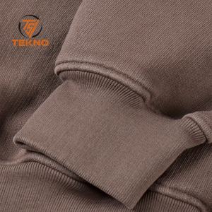 Professionnel en gros 600gsm broderie coton pull à capuche Vintage mode coupe ample confortable sweatshrits avec poche kangourou - Product Image 3