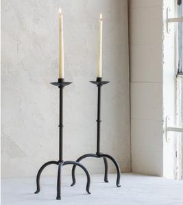 Elegant <b>black</b> iron candle holder with sophisticated Baroque detailing and premium artistic craftsmanship - Product Image 6