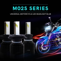 Ampoule de phare LED pour moto M02S super lumineuse 50W 5000LM H4 BA20D P15D, faisceau haut et bas, phare de moto à double lentille 9-80V IP68