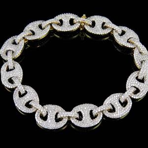 Bracelet Rappeur Classique Personnalisé Style Hip Hop Tendance Entièrement Glacé En Argent Sterling S925 Rond Moissanite Diamant - Product Image 1