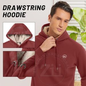 Vente chaude sur mesure hommes 100% coton hiver sweats à capuche chaud épais doublé polaire léger respirant Style français - Product Image 3