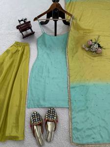 Adéntrate en el encanto sin esfuerzo con nuestro exclusivo conjunto de fiesta moderno de 3 piezas para mujer, diseño reversible para una comodidad cosida con gracia - Product Image 6