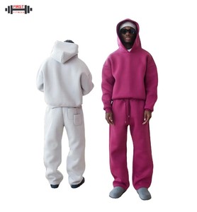 French Terry Regular Fit Hooded Heavyweight Winter Sport <b>Tracksuit</b> for Men 100% Cotton Breathable - Product Image 4