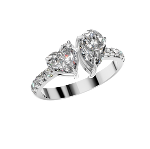 Anillo Toi Et Moi de Oro Amarillo, Blanco y Rosa de 14k con Dos Piedras, Diamante Cultivado en Laboratorio con Certificación IGI, Corte Corazón, Engaste de Puntas, Joyería Fina - Product Image 5