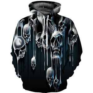 Venta al por mayor sudaderas con capucha personalizadas con impresión de sublimación de calavera con capucha para la temporada de primavera - Product Image 2