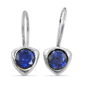 Pendientes de Plata Chapados en Oro de 925 con Zafiro Azul y Diamante, Joyería Elegante y Moderna para Compromiso y Fiesta de Mujeres - Product Image 2