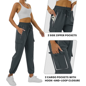 Pantalon Cargo taille haute en Cordura imprimé personnalisé pour femmes pantalon ample multi-poches grande taille cordon vêtements de travail pour formelle - Product Image 5