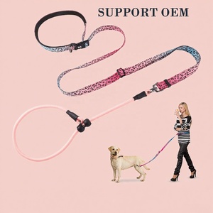 Laisse pour chien 3-en-1 multifonction réglable en nylon écologique, réfléchissante et mains libres, pour l'extérieur, style simple et tendance, vente en gros OEM - Product Image 1