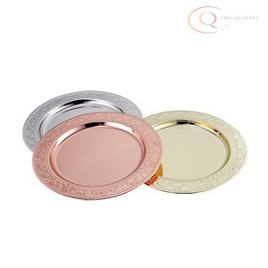 Plateau décoratif en acier inoxydable avec un design artisanal en métal contemporain |   Décoration festive du Ramadan, style d'intérieur et cadeaux - Product Image 3