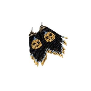 Pendientes con cuentas y diseño de fantasma en blanco y negro, estilo bohemio, joyería para mujer - Product Image 2