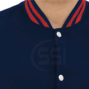Lightweight High Performance Winter Letterman <b>Jacket</b> with Stand Collar and Front Logo Warm Insulated Fabric for Outdoor Use - Product Image 3