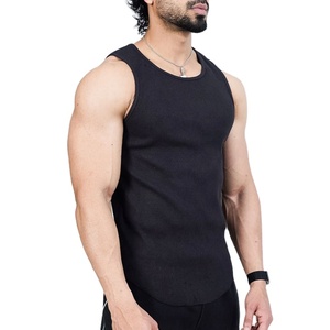 Customized Activewear Gym Training <b>Compression</b> Slim Fit Breathable Fabric Polyester Spandex Stretchable Sports Tank Top <b>Men's</b> - Product Image 4