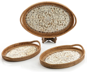 Stylish Look Coffee and <b>Snack</b> Serving <b>Tray</b> Standard Quality Handmade MOP Soup Serving <b>Tray</b> Kitchenware and Dinnerware - Product Image 6