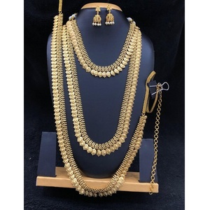 Mini collier de mariée plaqué or exclusif polonais antique de qualité supérieure avec boucles d'oreilles pour mariage pour femmes - Product Image 2