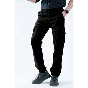 Pantalon cargo en coton Unze London REESA pour homme, style classique ample, fermeture éclair, couleur unie, vêtements de travail, adapté aux tailles XL à 6XL, toile colorée - Product Image 5