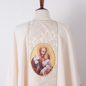 Chasuble mariale en tissu brocart avec fil d'argent, haute qualité, couleurs et tailles personnalisables, uniformes d'église FALAK IMPEX FI-CV-5 - Product Image 5