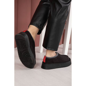 Botines Negros de Plataforma con Forro de Piel, Diseño Cálido e Impermeable, Altura al Tobillo, Cómodos y Modernos, Punta de Tela, PU/EVA/Goma - Product Image 4