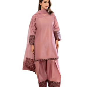 Ensemble Classique Long Shalwar Kameez pour Femmes - Ethnique Moderne Haute Qualité Prêt à Porter Tissu Personnalisable 2 Pièces Lavable Fête Diwali - Product Image 1