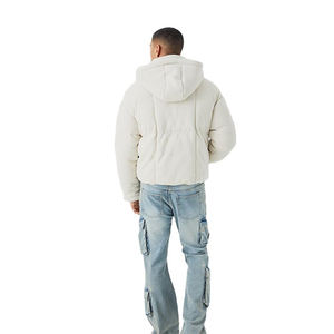 Chaqueta de Invierno Acolchada con Capucha para Hombre, Tela de Lona, Reversible, con Cremallera, Impermeable, Informal, Servicio Personalizado OEM - Product Image 3