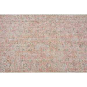 Tapis oriental turc vintage de 4.9x8,5 pieds, tissage plat classique, laine blanche rose, support en Latex pour décorations de salon - Product Image 5