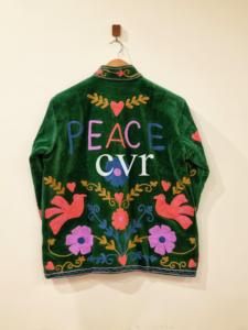 Chaqueta de Terciopelo Verde con Cuello Mandarín Bordado, Manga Larga, Estilo Bohemio, Estampado Floral, Ropa de Otoño para Adultos - Product Image 3